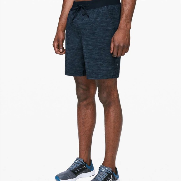 Lululemon T.H.E. Shorts Lined Heathered Navy Blue Small - Picture 1 of 5